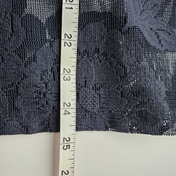 See By Chloe Navy Blue Lace High Neck Long Sleeve Ruffled Blouse - Picture 10 of 11